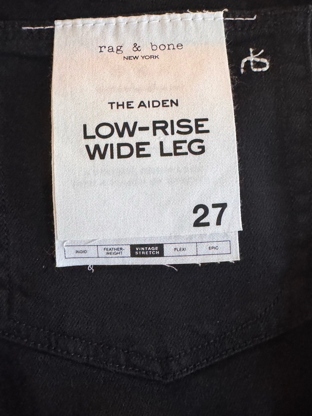 Rag & Bone Aiden Low-Rise Wide-Leg Jeans Black Size 27 NWT - Picture 6 of 13